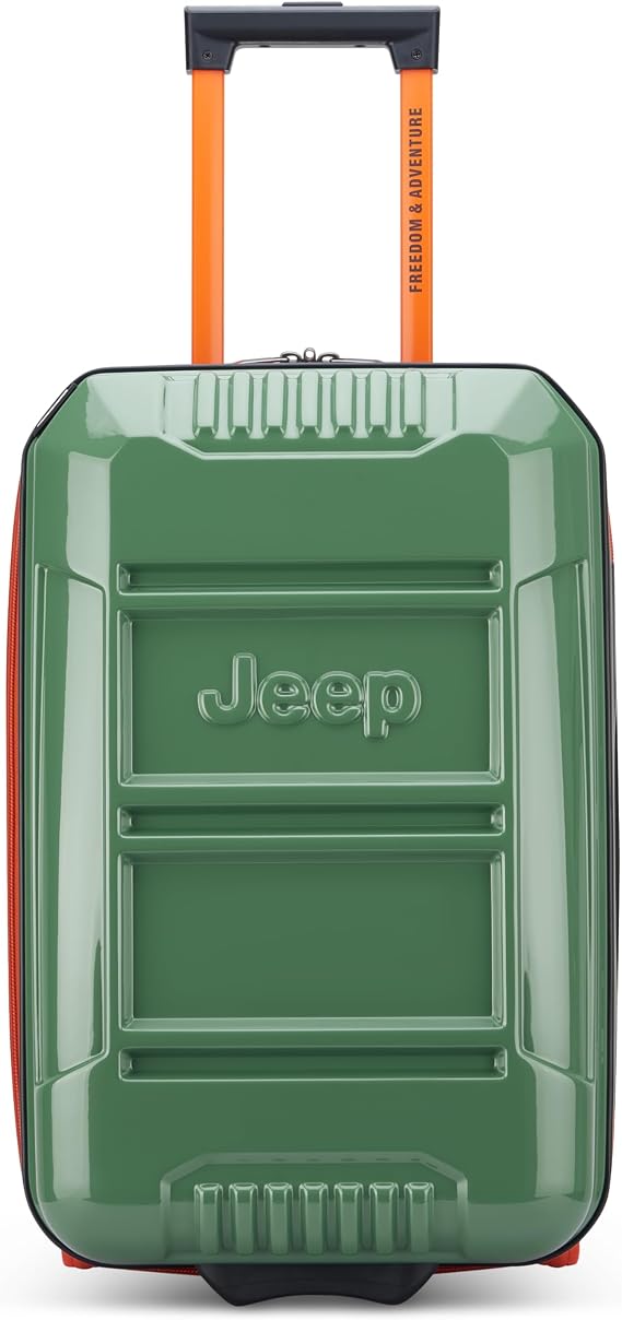 Jeep JH003B Hardside Expandable Luggage with Two Wheels, Elm Green, Carry-On 21 Inch