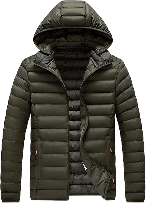 Men's Winter Insulated Thick Puffer Outwear Warm Ski Jacket Waterproof Hooded Thicken Padded Parka Hoodie