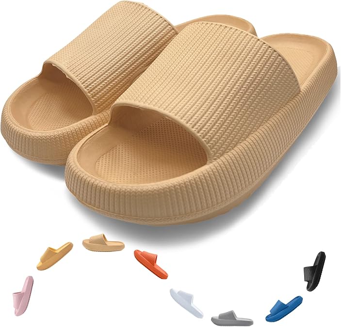 Pillow Slippers for Women Men, Thick Sole Casual Massage Shower Indoor Outdoor, EVA Non Slip Pillow Slides Sandals, Quick Drying Open Toe Spa Bath Pool