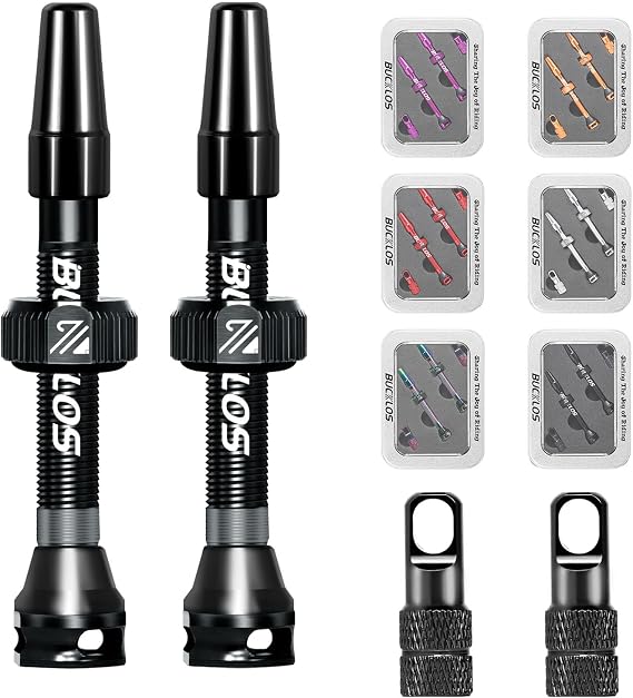 Presta Tubeless Valve Stem Durable Aluminum 40/44/55/60/80/100mm | Kit with Valve Core Removal Tool for MTB / Road Mountain Gravel Bikes & Carbon Rims Black, Red, Blue, Orange, Purple, Silver