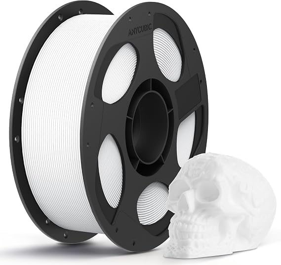 ANYCUBIC PLA 3D Printer Filament 1.75mm, 1KG White | Intelligent Identification, Dimensional Accuracy +/- 0.02mm, Reusable Spool
