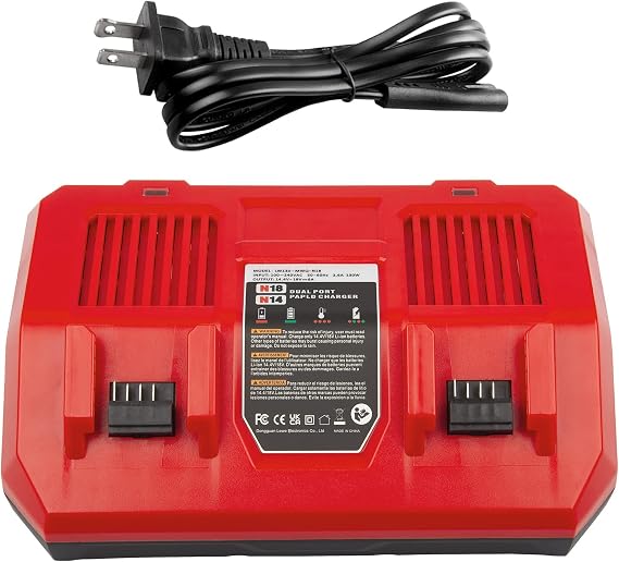 Futurebatt Dual Battery Charger for Mil MK-18 6A Rapid Charger Replacement to Charge 14.4V-18V XC Battery 48-59-1890 48-59-1812 48-11-1850 48-11-1820 48-11-1835 48-59-1802