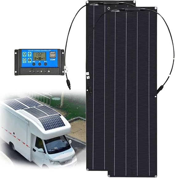 Flexible Solar Panels Kit 400W 600W 800W 1200W Solar Panel 24 Volts Monocrystalline On/Off Grid Solar Panel for Homes Rooftop RV Boat(400W)