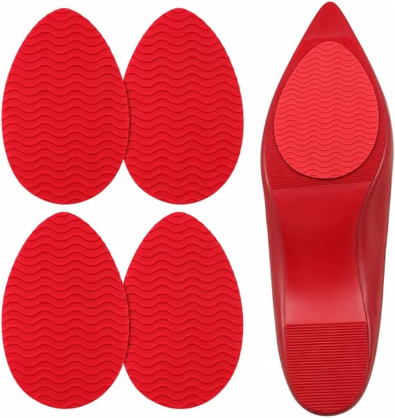 Bottom of Shoe Grips, Non-Slip Shoe Pads & Sole Protectors, Red | Shoe non slip pads outside; shoe grips on bottom of shoes; non slip shoe pads for bottom of shoes; heel noise stopper pads.