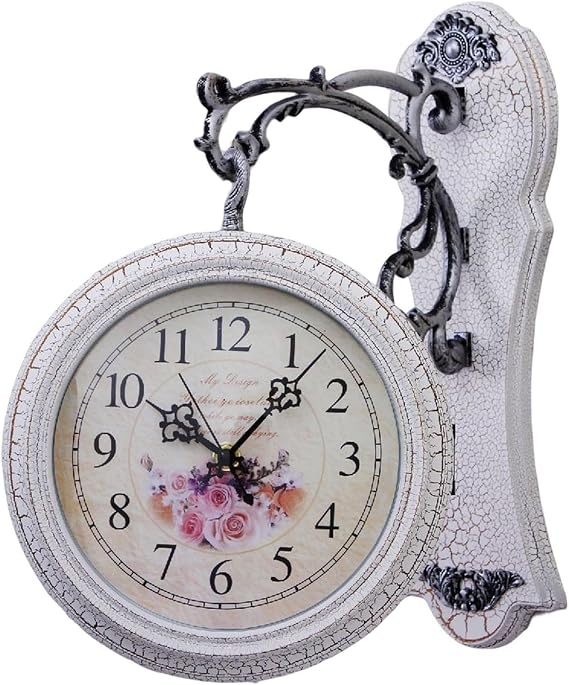 Double Sided Wall Clock Beautiful Farmhouse Double Face Clock Adds Charm To Living Room And Kitchen Garden Antique Outdoor Garden Wall Mount Hanging