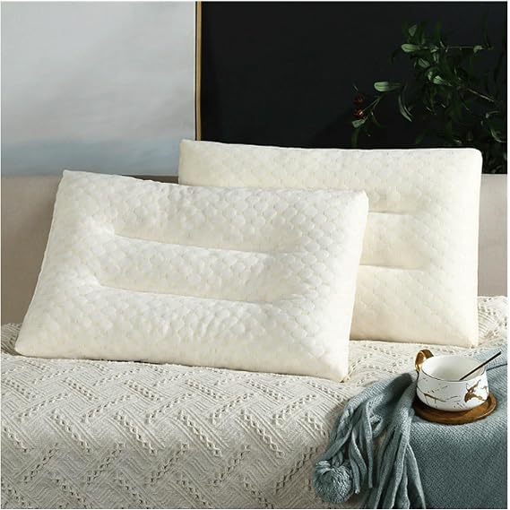 Pillows Latex Pillow for Side, Back and Stomach Sleepers, Bed Pillow Bed Pillow for Sleeping Standard Size Knitted Fabric (White) Pillows for Bed