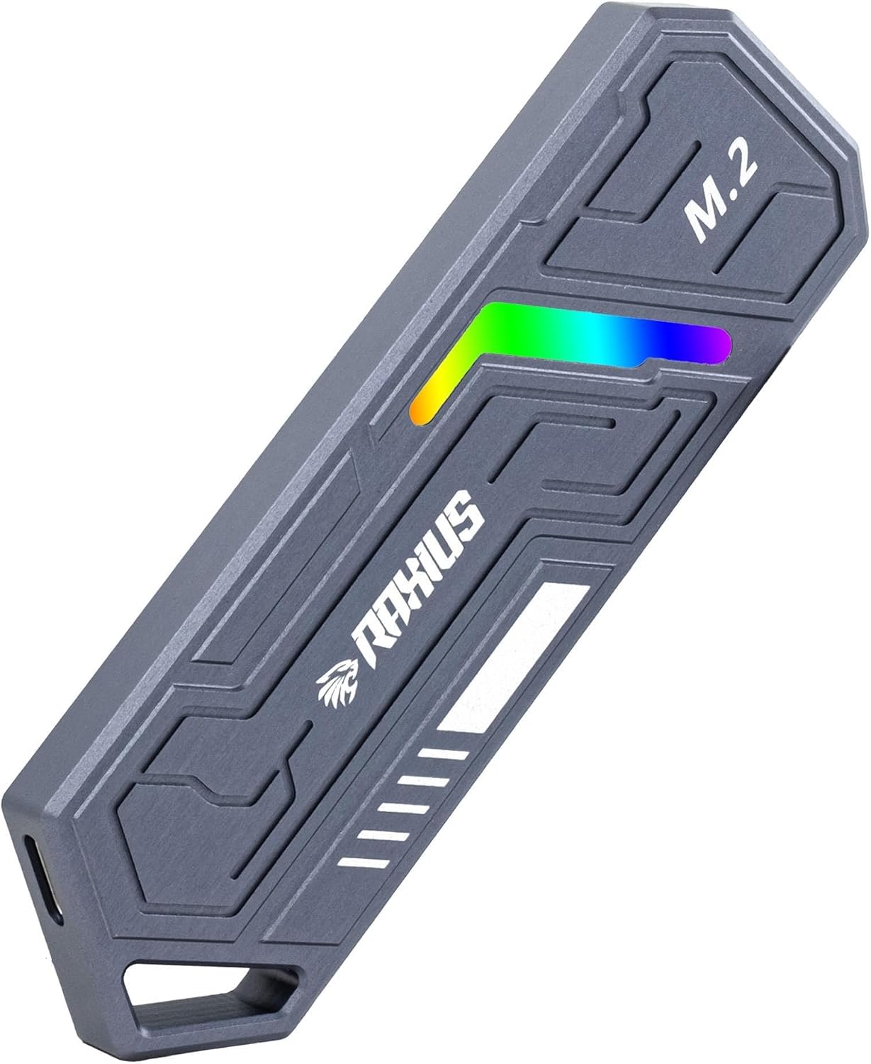 RaXius DK03 USB-AType-C Wired RGB 22x80 M.2 NVMe Portable External SSD 512, GB