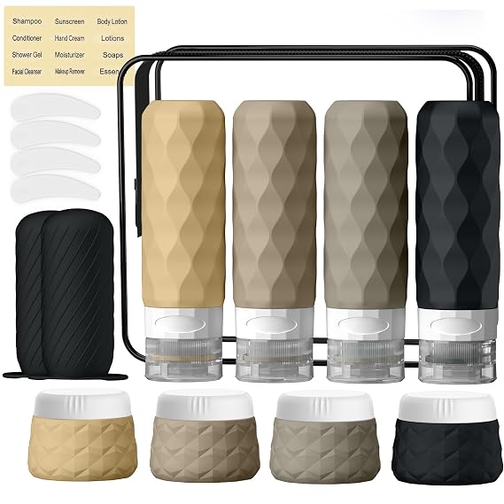 Silevoler 16Pack Travel Bottles for Toiletries, Bottles, Jars, and Covers