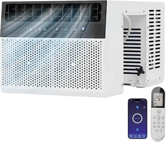 Aoxun 12000BTU U-shaped Window Air Conditioner with App Control,6-in-1 Window AC Unit Cools up to 520 sq.ft, Window AC Unit with Cool/Dry Fan/Auto Sleep,Energy Saving,Easy Install,Remote Control