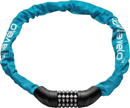 Via Velo Bike Chain Lock, 5-Digit Resettable Combination Heavy Duty Anti-Theft Bicycle Lock, 2.95 Ft Security Bike Locks for Scooter, Motorcycle, Gate, Fence, Valuables Etc