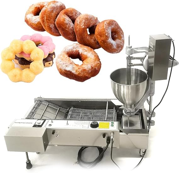 Kolice Commercial Automatic Frying Donut Making Machine, Heavy Duty Doughnut Machine with 3 Different Molds to Make Ball/Flower/Ring Shaped Donuts, Dia: 1.18~4.72 inches
