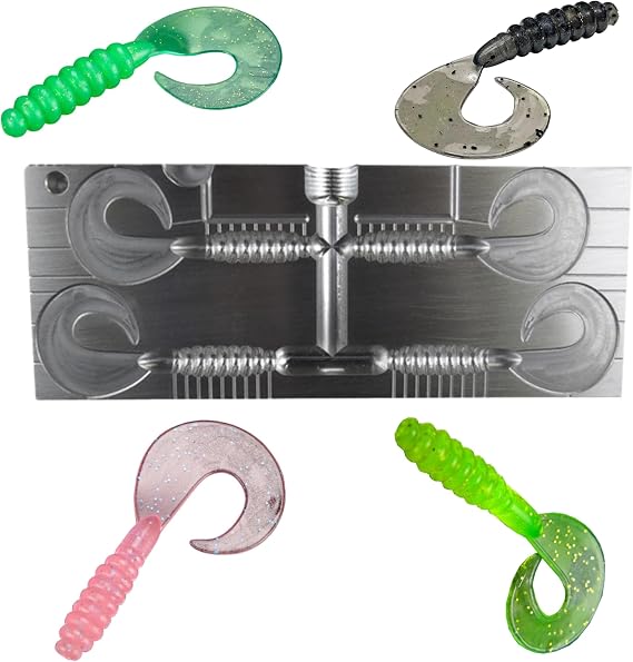 Do It Molds Aluminium CNC Premium Soft Plasti Mold Lure Making Injection Molds Fishing Lures Do it Mold (95312) OG Grub 3" - 4 Cavities