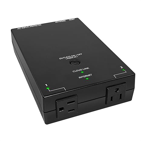 MSNSwitch Max 2-Outlet Surge Protection & Power Metering Auto Reboot Switch | Auto Reboot Devices - Monitor Power Quality & Usage - WiFi & Ethernet - Cloud, App, Web GUI & API Control - Model UIS801bc