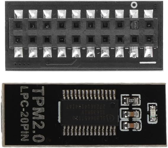 TPM 2.0 LPC Module, Secure 20 Pin Encryption Protection for Desktop Motherboards PC Black 16mm x 15mm 1 Pack