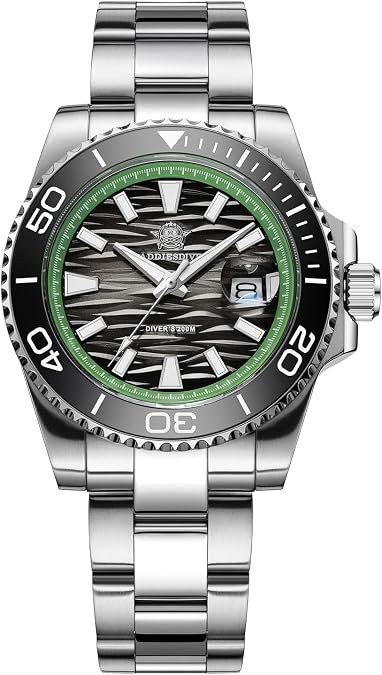 ADDIESDIVE 41 MM Mens Dive Watch 200 M Waterproof BGW9 Luminous Ceramic Bezel Date Display Quartz Analog Wrist Watches Wave Textured Dial