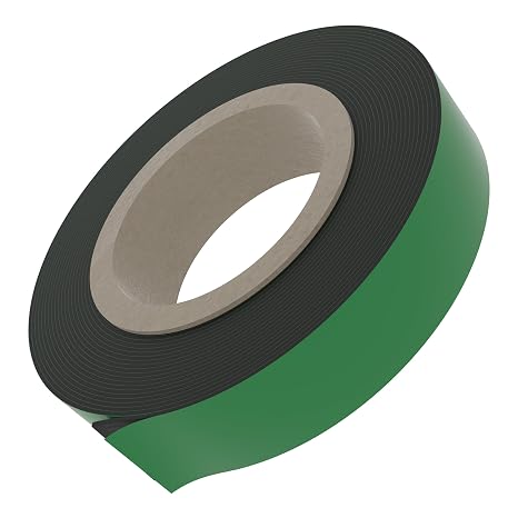 Master Magnetics Flexible Magnetic Strip with Green Vinyl Coating - Heavy-Duty Strong Magnet Strip for Labels, Crafts, and More - 0.03125" Thick - 1" H - 50 Ft - 1 Roll