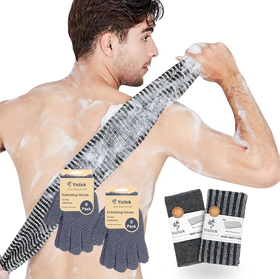 Yiclick Exfoliating Washcloth  Exfoliating Glove for Back Scrubber & Body Scrubber