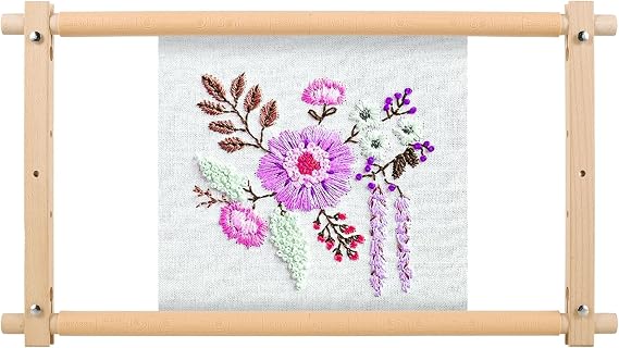 Needlepoint Embroidery Tapestry Scroll Frame, Cross Stitch Frame, Wood Needlework Frame, Quilting Hoop Stand, Needlepoint Frames for Stitching, Needlepoint Holder for Sewing Projects Craft 21.5" x 12"