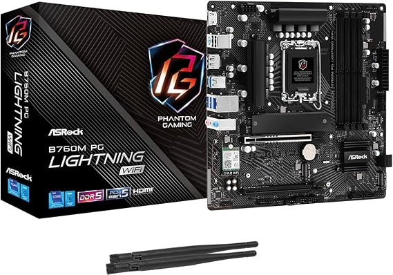 ASRock B760M PG Lightning WiFi Supports 13th Gen & 12th Gen and Next gen Intel Core Processors (LGA1700)