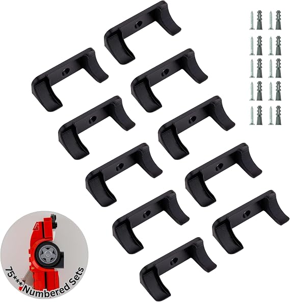 Wall Mount for Lego Speed Champions (10 Pack) | Compatible with Older 75*** Sets (2019 and Earlier) | Car Model Display Hanger & Holder