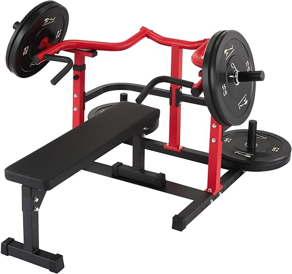 Chest Press Machine for Home Gym, Independent Converging Arms, Adjustable Flat Bench, Heavy Duty Steel, Smooth Bearings, Versatile Chest Workout, Black