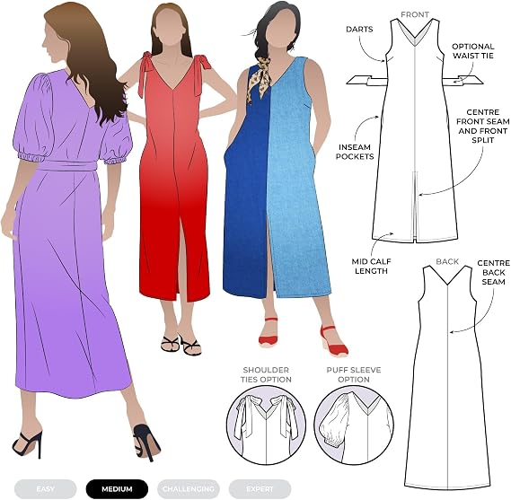 Style Arc Sewing Pattern - Esther Woven Dress (Sizes 10-22)