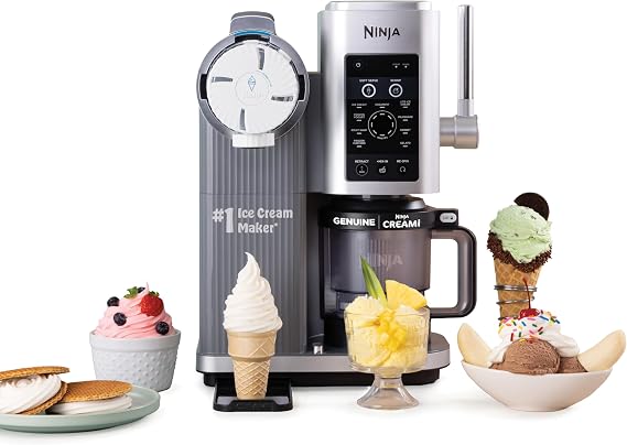 Ninja CREAMi Swirl Ice Cream & Soft Serve Maker, Sherbet, Milkshake, Frozen Yogurt, Low Calorie Program and More, 13-in-1 Soft Serve Handle & 2 CREAMi Swirl 16oz Pint for Kids & All Ages NC701