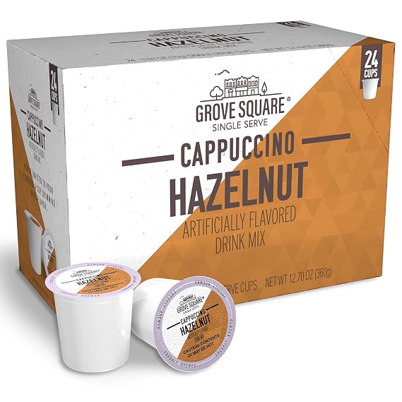 Grove Square Hazelnut Cappuccino, 96-Count, Brown
