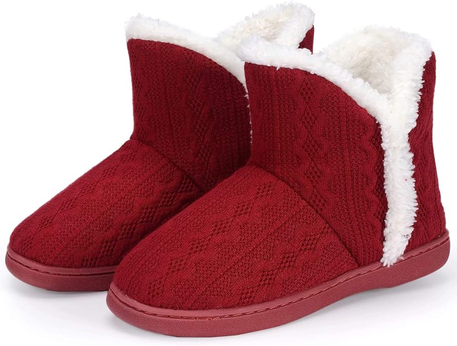 TUOBUQU Women Warm Bootie Slippers Winter Booty Slippers