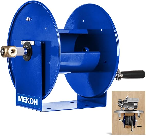 MEKOH Heavy Duty Pressure Washer Hose Reel 100FTx3/8 / 200FTx1/4, 4500PSI