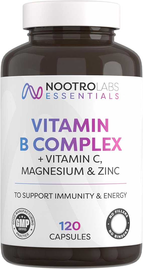 Nootro Essentials Vitamin B Complex with Vitamin C, Magnesium and Zinc