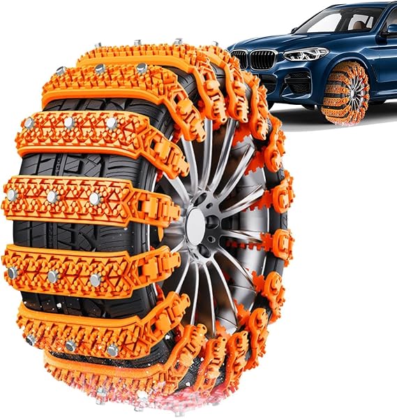 Snow Chains for Car Adjustable Weatherproof Driving Security | 10X Tire Traction Wheel, Driving Security Chains for Driving Safety, Car Snow Roads, Icy Roads, Desert, Stormy Weather