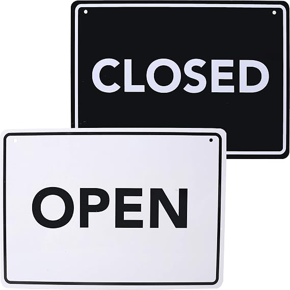 Simple Open/Closed Signs for Stores - Fade-resistant, Visible & Durable (8.5" x 11.5")
