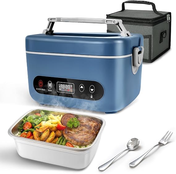 Cordless Electric Lunch Box,Heated Lunch Box for Men with Timer