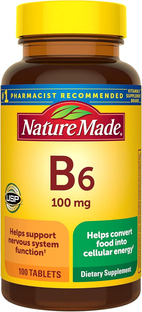 Nature Made Vitamin B6 100mg, 100 Tablets
