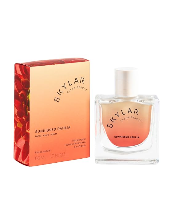 Skylar Sunkissed Dahlia, Eau de Parfum for Women, Floral, Clean, 1.7 Fl oz | Fruity with Notes of Vanilla Perfume, Dahlia, Apple & Jasmine, Hypoallergenic, Vegan, Clean Fragrance for Sensitive Skin