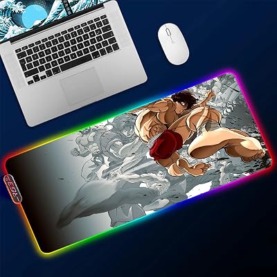 YTGZS Gaming Mouse Pads Baki The Grappler Large Keyboard Mat XXL RGB Led Computer Accessories Stitched Edges Cool Carpet Desk 30X80CmL