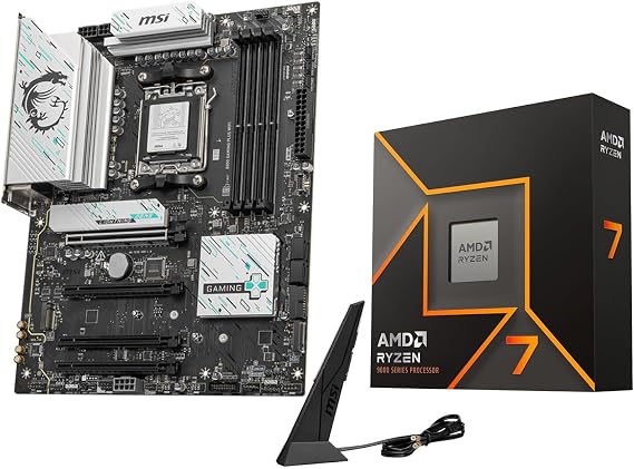 Micro Center AMD 9700X Processor with MSI B850 Gaming Plus WiFi Motherboard | CPU Motherboard Combo, Ready for AI PC, Ryzen 7, ATX, AM5, DDR5, PCIe 5.0, M.2 Gen5, Wi-Fi 7, 5G LAN