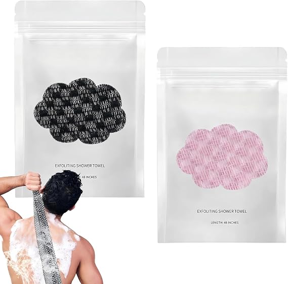 2PCS Blissail Exfoliating Antibacterial Shower Towel