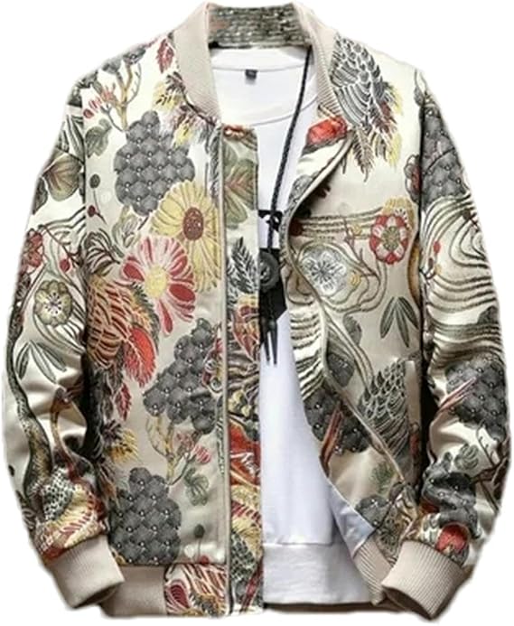 Men's Japanese Embroidery Bomber Jacket