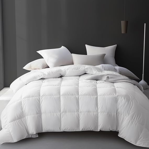 Hotel Grand Luxury White Goose Feather Down Fiber Comforter Full Queen Size