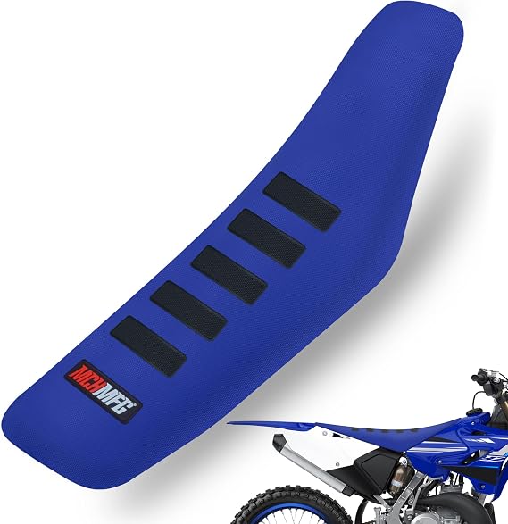 Ribbed Seat Cover for SX DRZ XCF RMZ KXF YZF 125 250 300 450 Motorcycle Dirt Bike (Blue)
