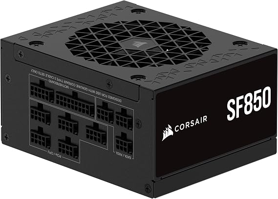 Corsair SF850 (2024) Fully Modular Low Noise 80 Plus Platinum ATX Power Supply – ATX 3.1 Compliant – PCIe 5.1 Ready – SFX Bracket Included – Black