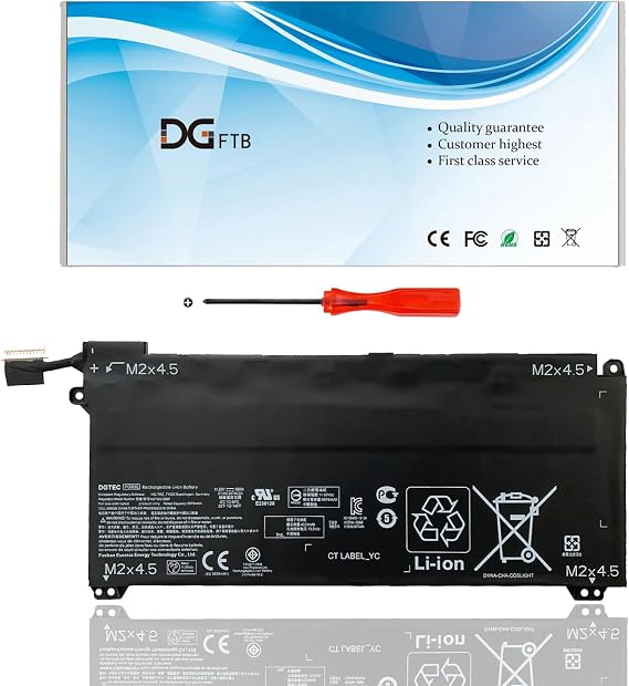 PG06XL Replacement Laptop Battery for HP OMEN 15-DH1010CA 15-DH1019NR 15-DH1065CL 15-DH0001LA 15-DH0006TX 15-DH0007TX 15-DH0010TX Series HSTNN-DB9F L48431-2C1 L48497-005 (11.55V 69Wh/5676mAh)