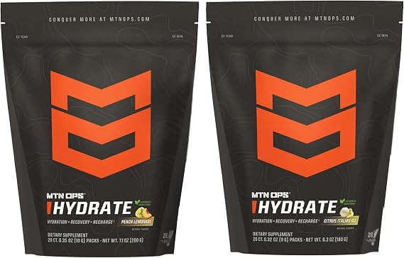 MTN OPS Hydrate Naturally Sweetened Electrolytes Drink Powder Mix Bundle