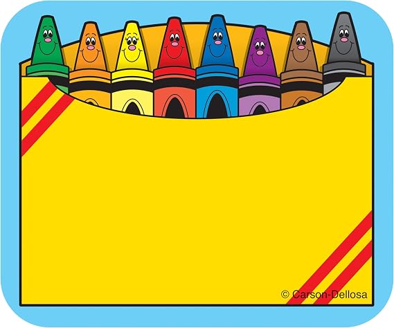 Carson Dellosa Crayon Name Tags, Self Adhesive Classroom Desk Labels