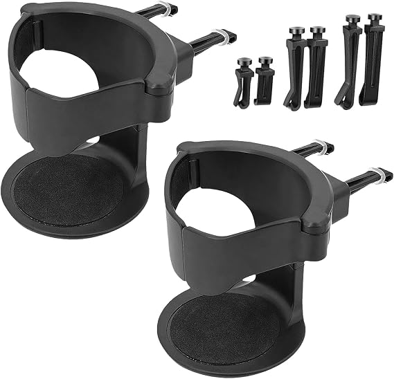 2 Pack Car Air Vent Cup Holders, Adjustable Drink Holder for Cars, Universal Beverage Mount, Easy to Install, Space-Saving Organiser With 3 Pairs Ventile Clips