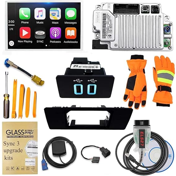 2021 SYNC 3 Upgrade Kit, Fits for Ford 2015 Ford Edge SYNC 2 to SYNC3.4 MyFord Touch (MFT) Support Carplay,Including 8 Inch Screen, GPS Navigation Antenna,APIM Module,USB Hub,na3.4119