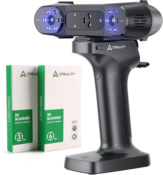 Creality 3D Scanner RaptorX, Handheld Wireless Scanner with Metrology-Grade Accuracy 0.02mm,Industrial Blue Light, Fast Wi-Fi 6 Data Transmission Support 5-4000mm Objects for Windows Mac
