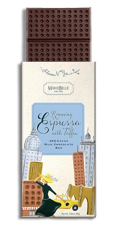 MarieBelle Dark Chocolate Bar, 80g, Espresso & Toffee Flavor